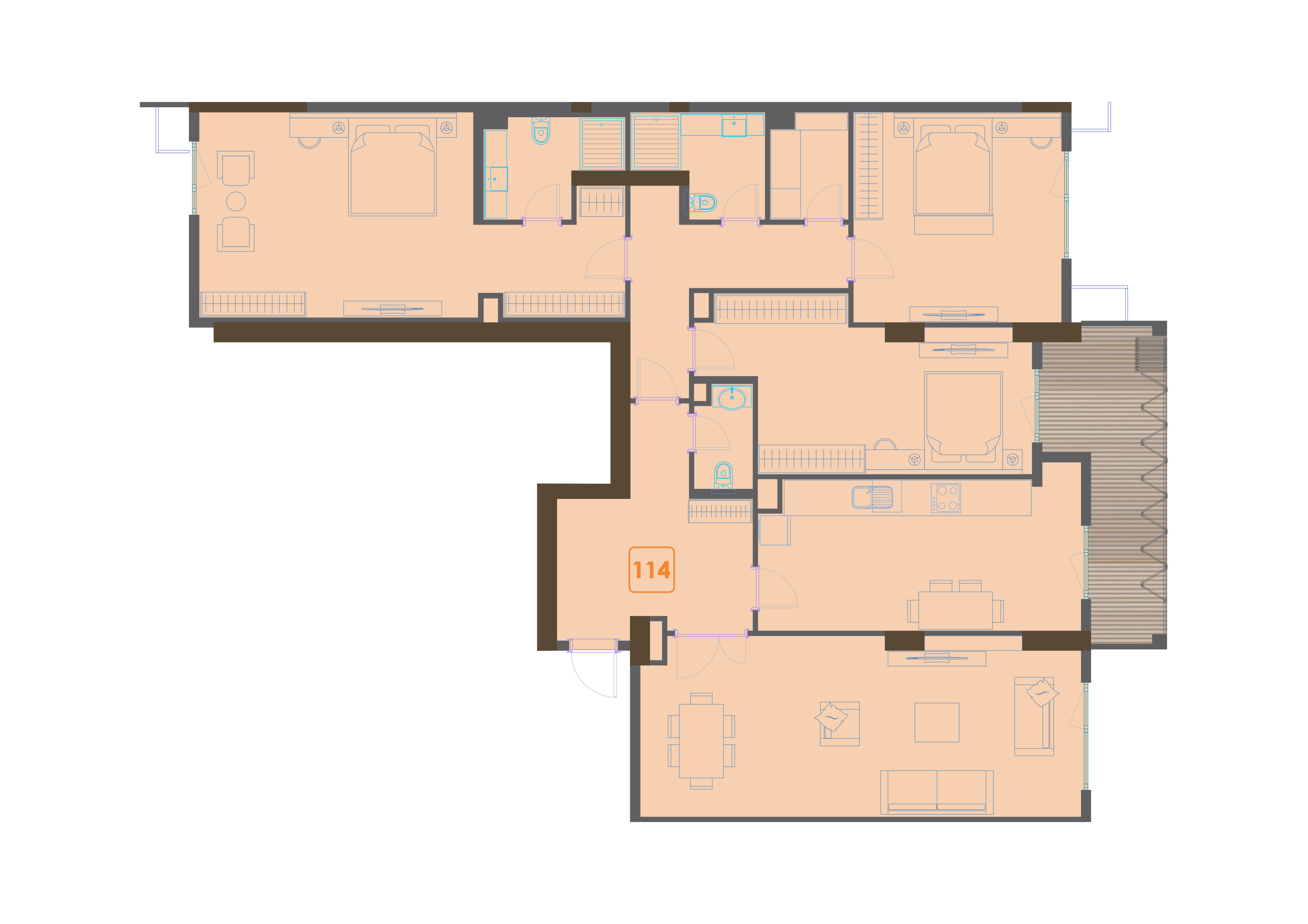 5+-комнатная квартира, 174.6 м² — планировка