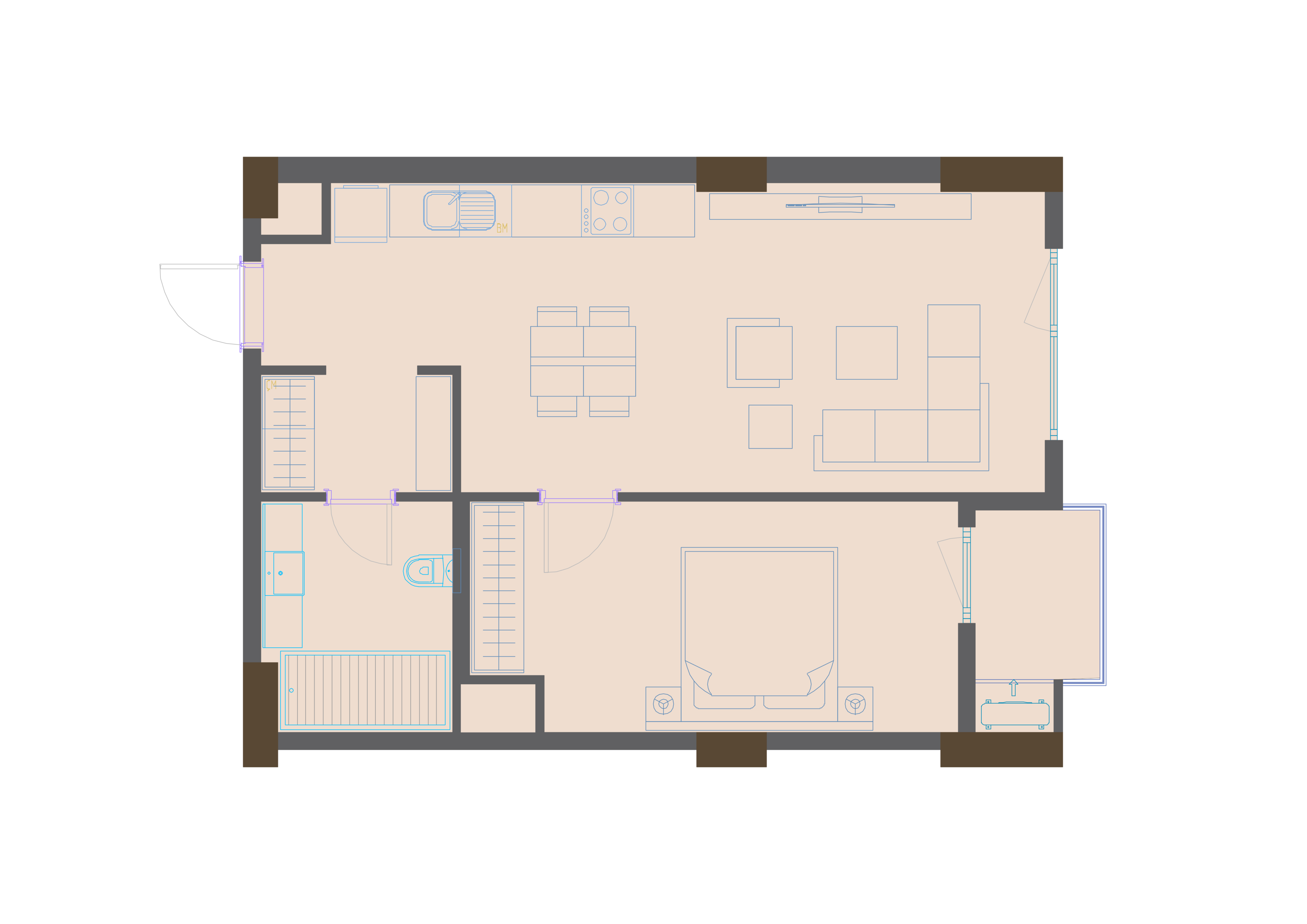 2-комнатная квартира, 55.1 м² — планировка