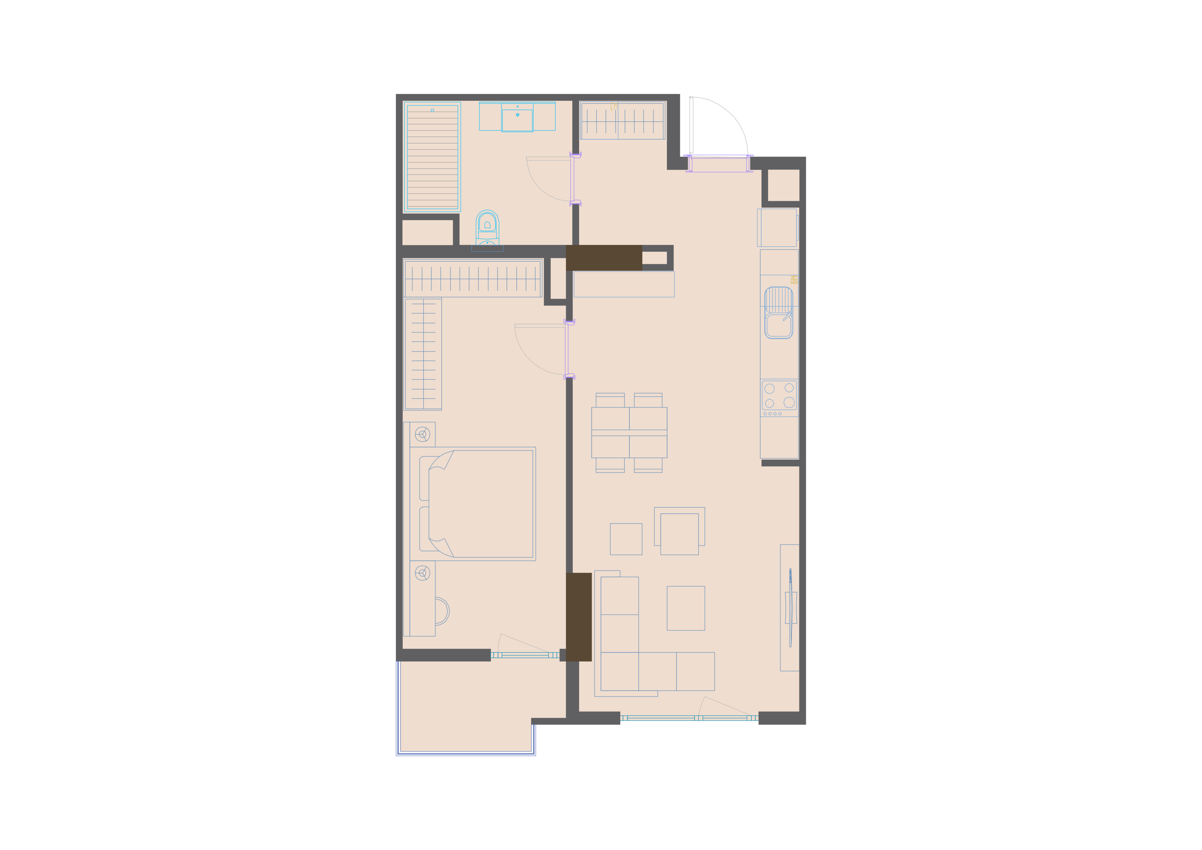 2-комнатная квартира, 57 м² — планировка