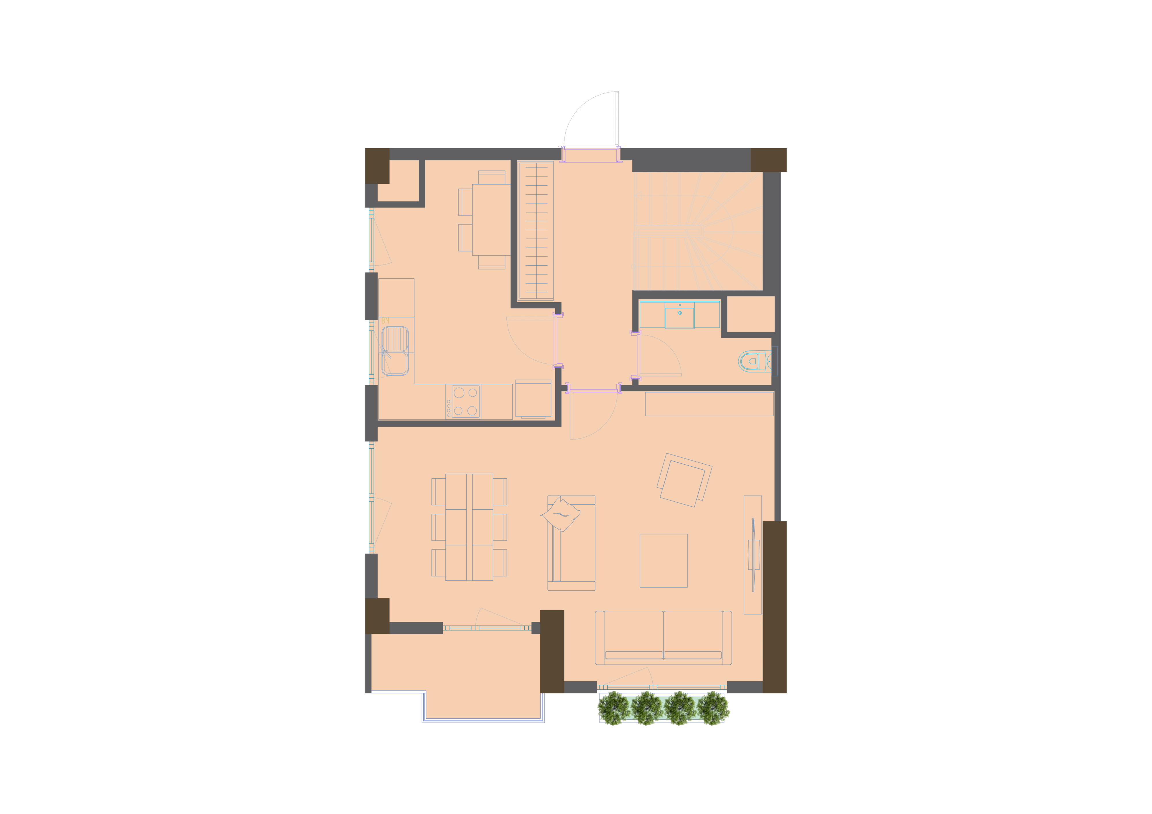 4-комнатная квартира, 113 м² — планировка