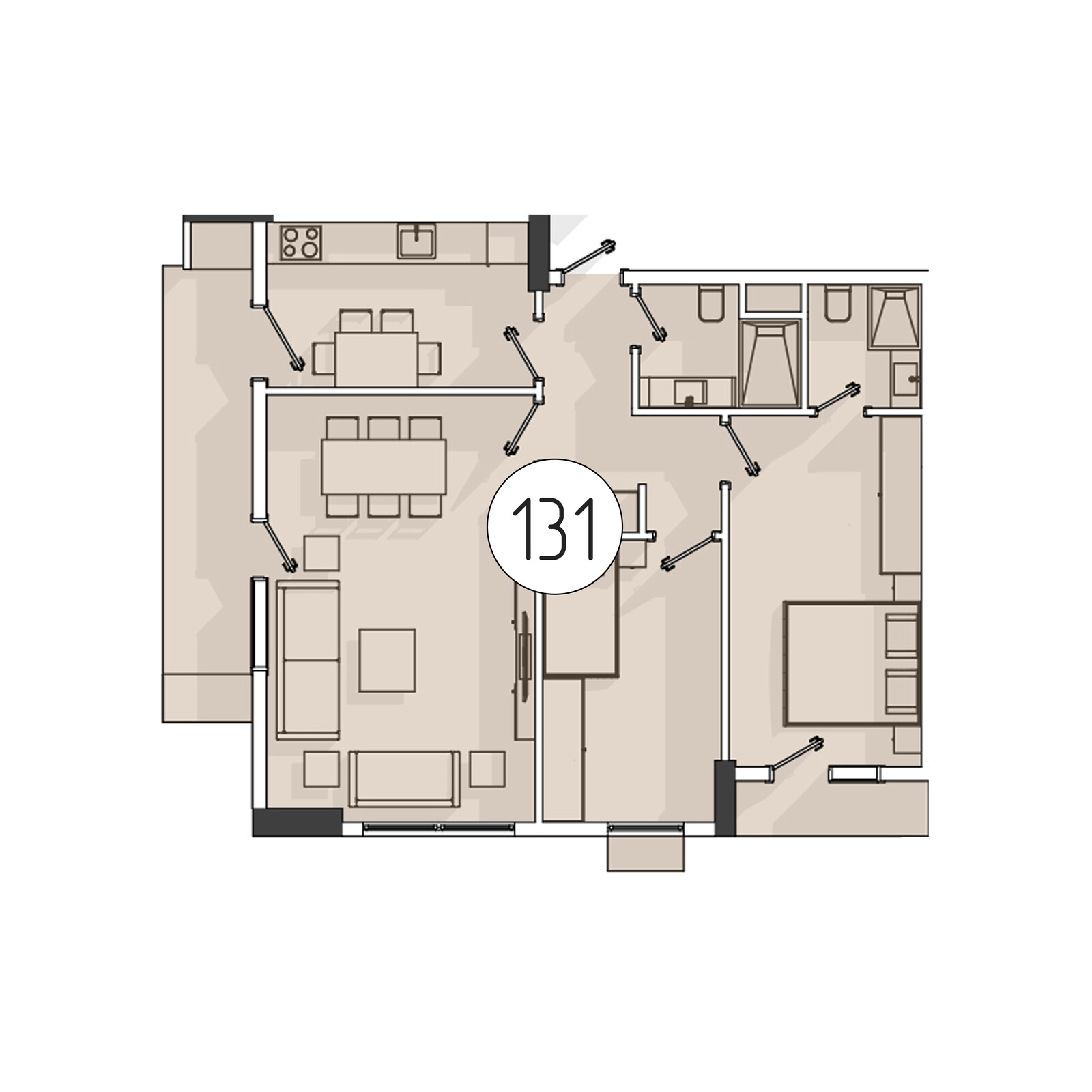 3-комнатная квартира, 80 м² — планировка