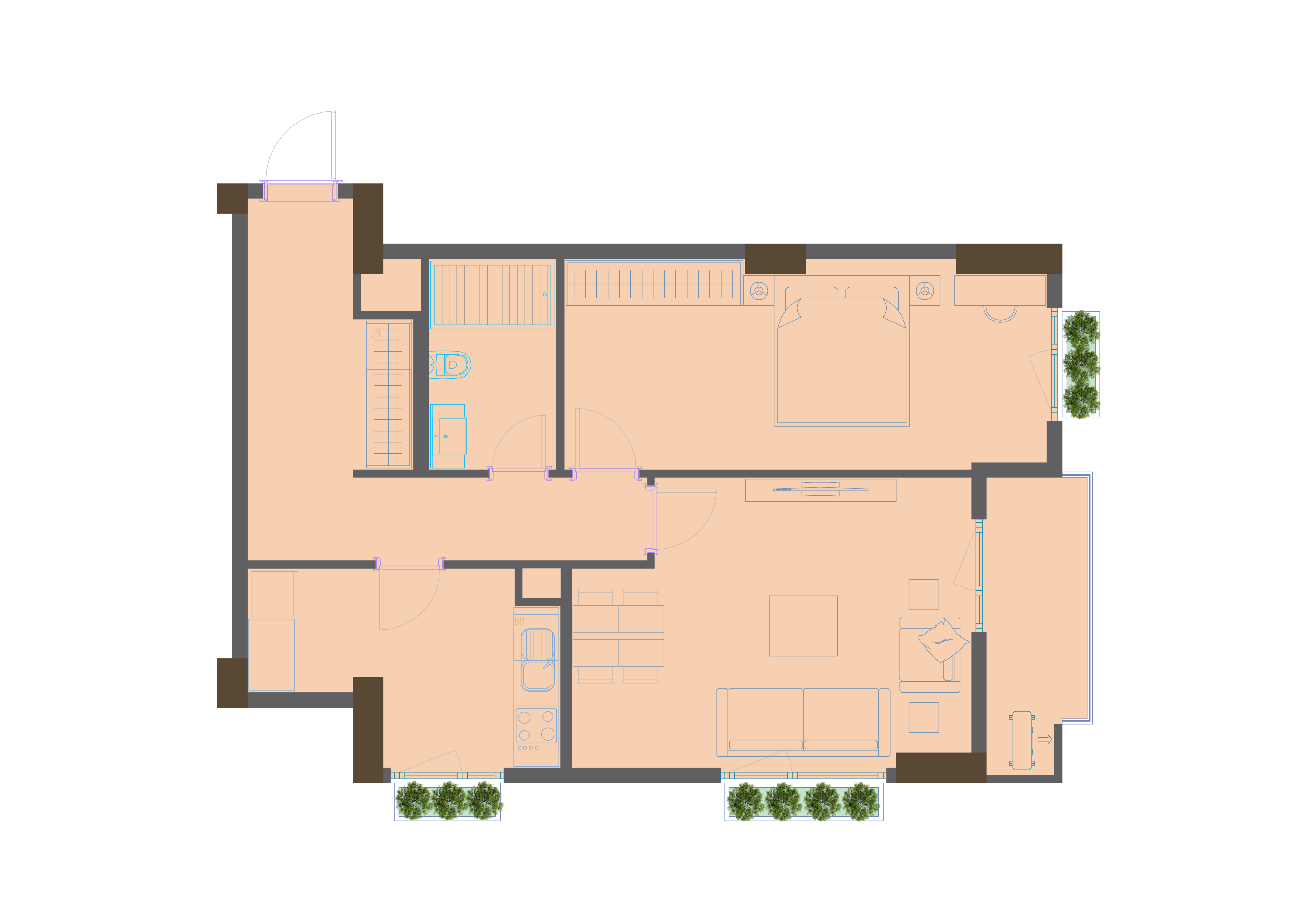 2-комнатная квартира, 69.8 м² — планировка