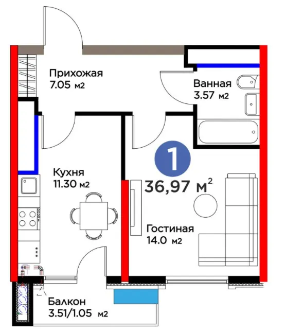 1-комн