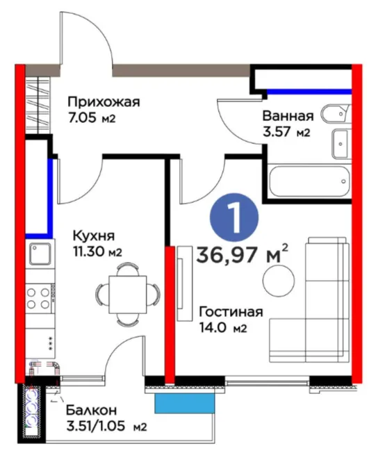 1-комн