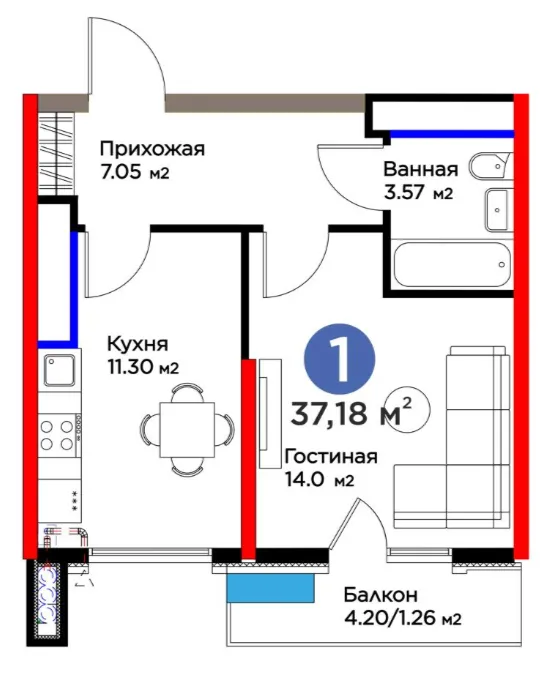 1-комн