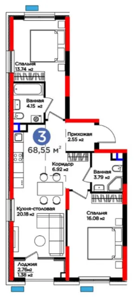 3-комн
