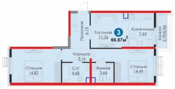 3-комн