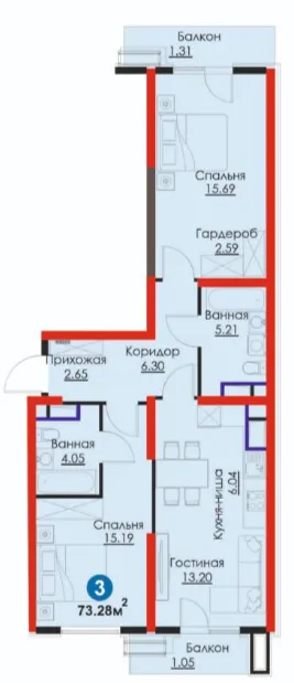 3-комн