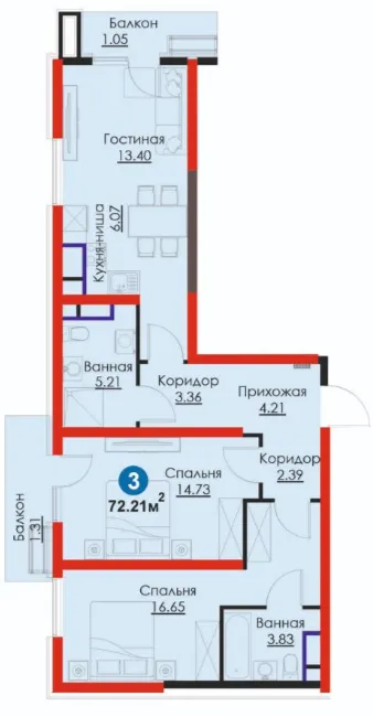 3-комн