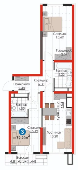 3-комн