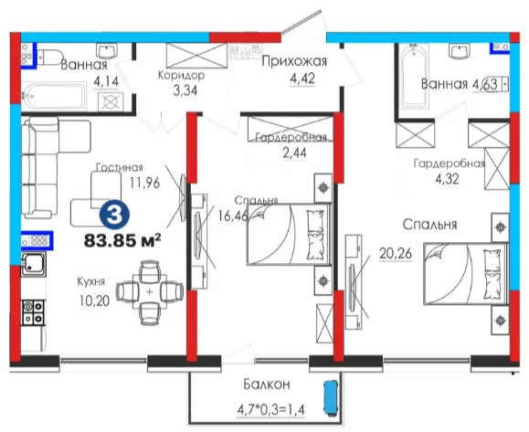 3-комн