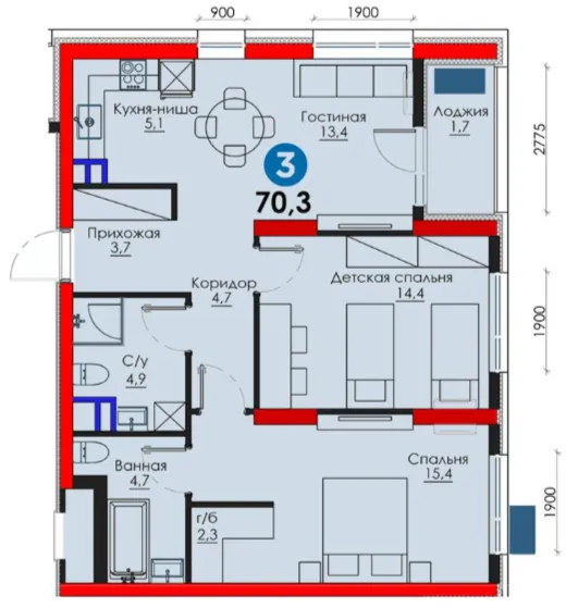 3-комн