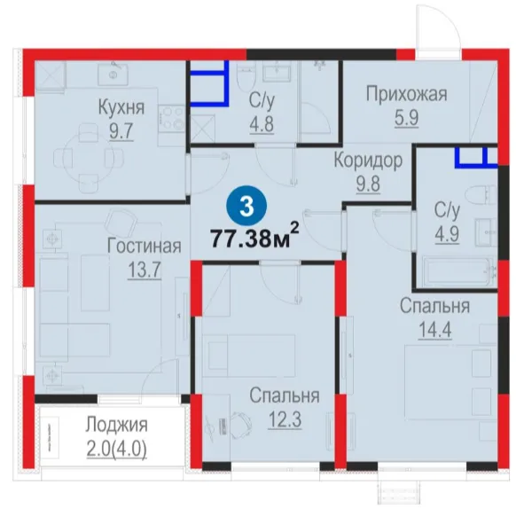 3-комн
