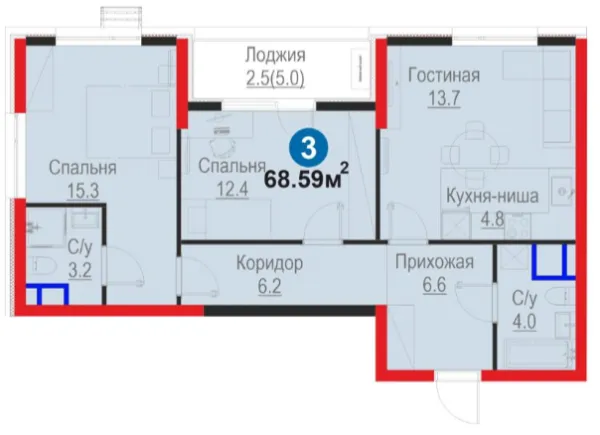 3-комн
