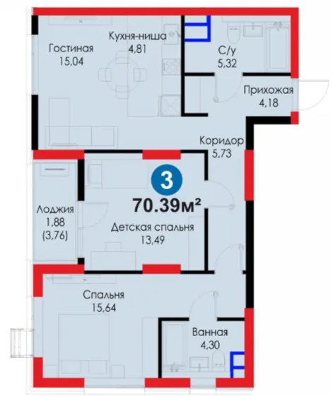 3-комн