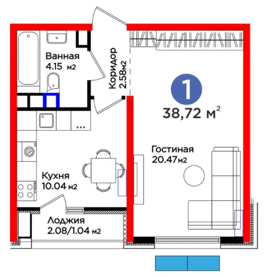 1-комн