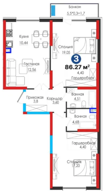 3-комн