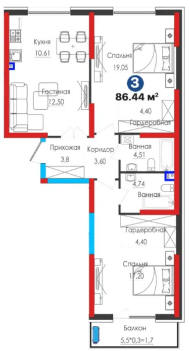 3-комн