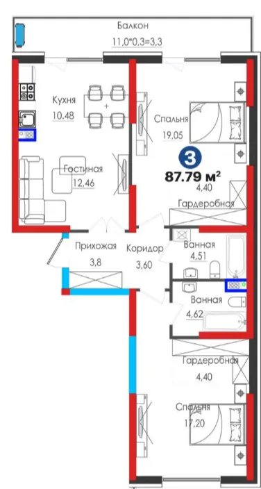 3-комн