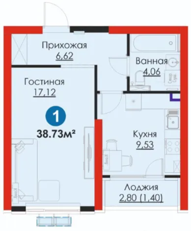 1-xonali 38.73 m²