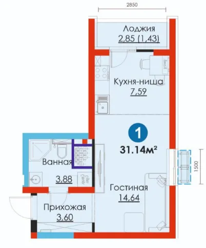 1-комн