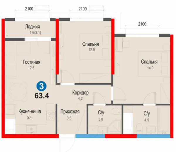 3-комн