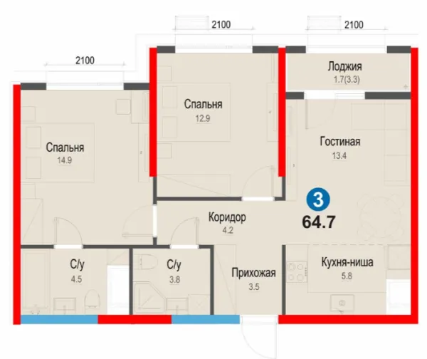 3-комн