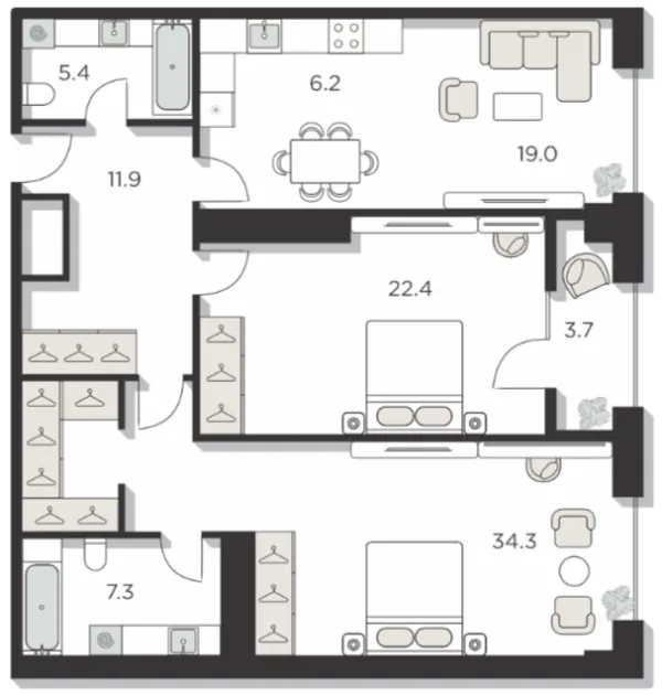3-комн
