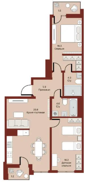 3-комн