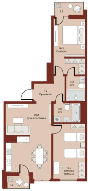 3-комн