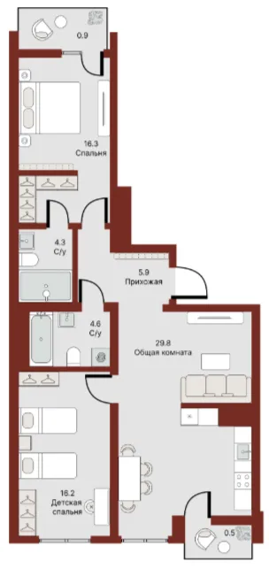 3-комн