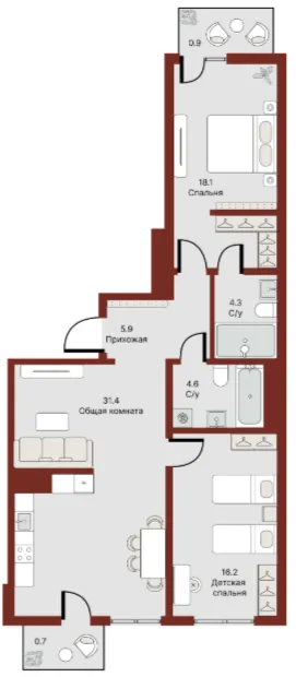 3-комн