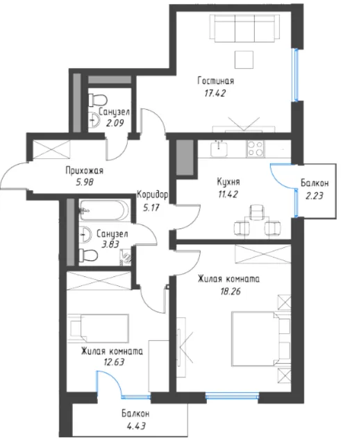 3-комн