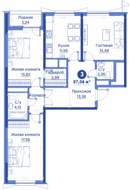 3-комн